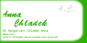 anna chladek business card